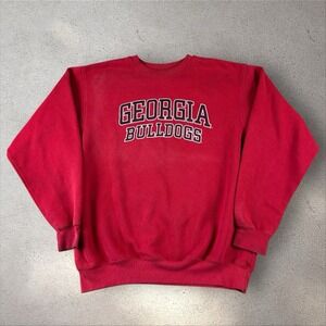 Vintage Georgia‎ Bulldogs Sweatshirt XL Soffe UGA Red NCAA Crewneck 90s